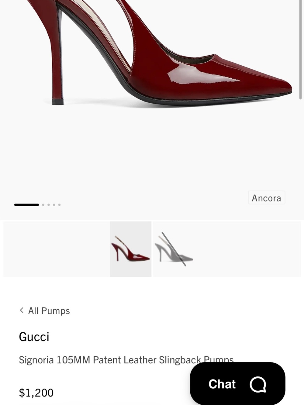 Gucci Patent Leather Slingback Pumps in Burgundy